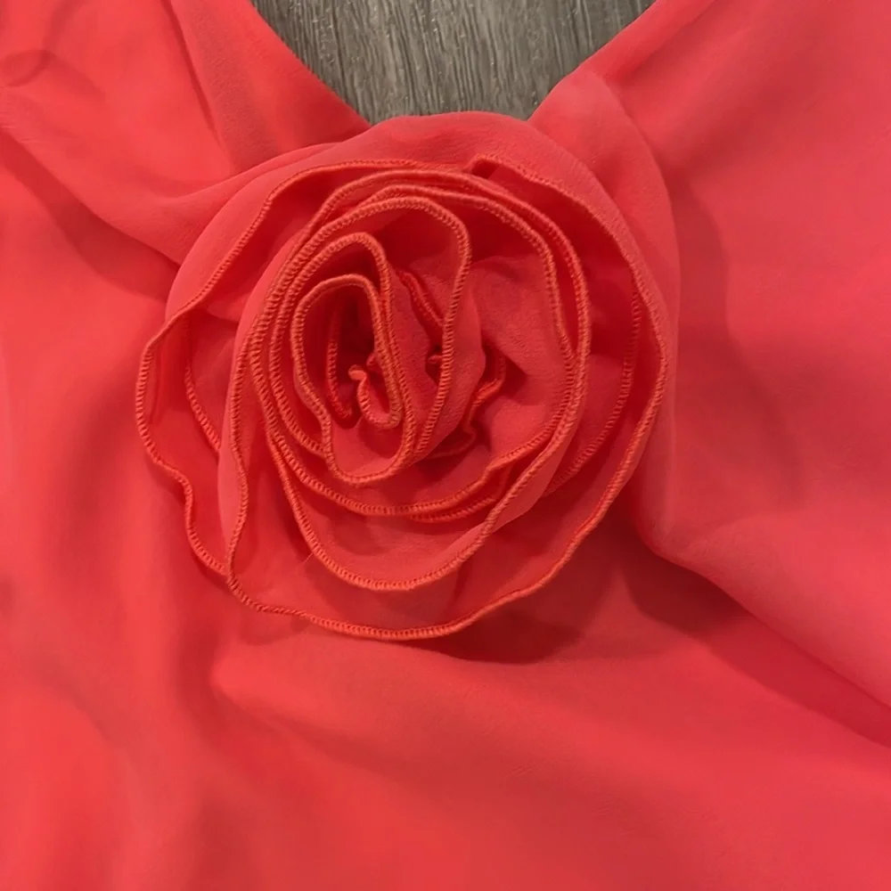 Gianni Bini Mini Dress Sz 4 Rose Pink‎ Ruffle Flowy Chiffon NWT $198